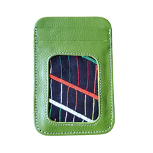 Unique Leather Cardholder, Travelling Wallet with a Mola Decoration