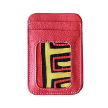 Unique Leather Cardholder, Travelling Wallet with a Mola Decoration