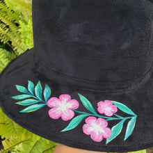 Mexican Suede Leather Hand Painted Hats, Floral Prints Artisanal Hat.