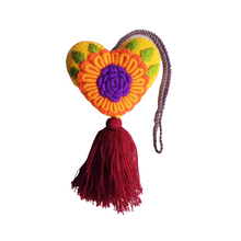 Heart Cotton Ornament with Pom Poms