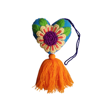 Heart Cotton Ornament with Pom Poms