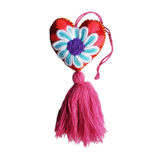 Heart Cotton Ornament with Pom Poms