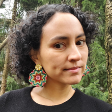 Round Beaded Earrings, Indigenous Made by Embera Women of Colombia