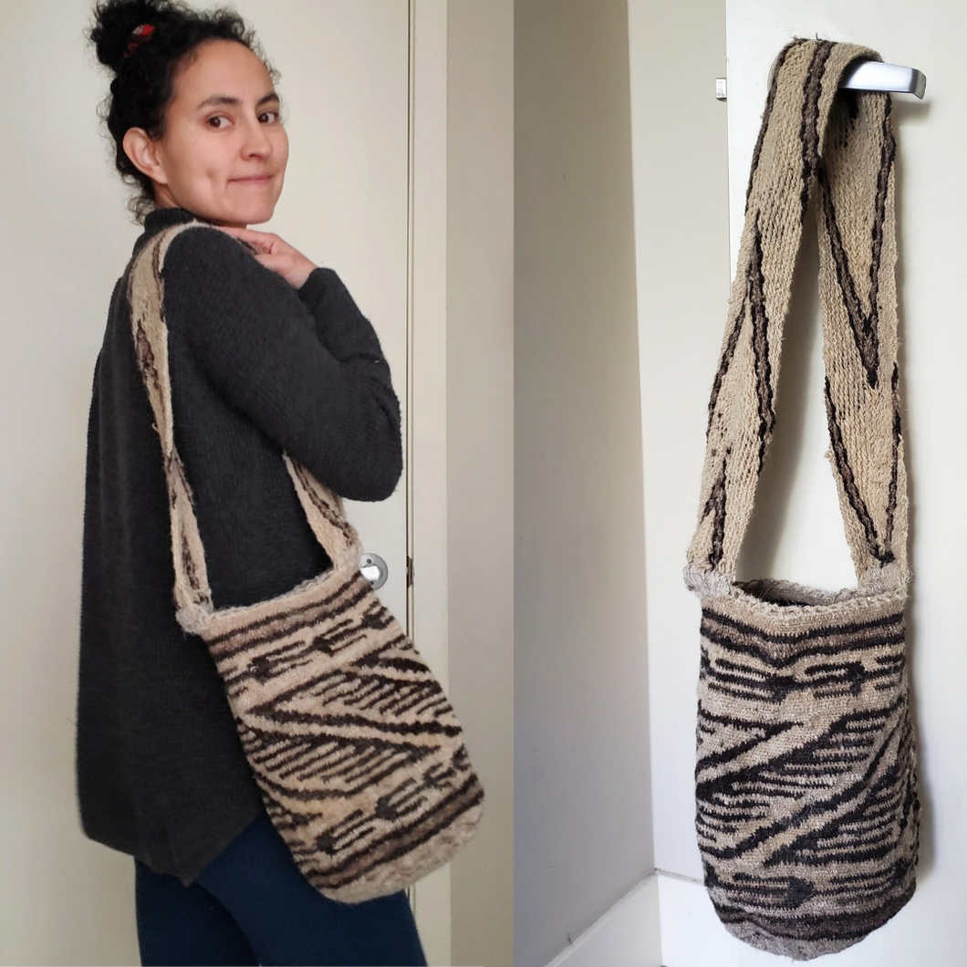 Sheep Wool Bag Woven natural dyed. Indigenous Made by Arhuaco Women Indiartscollective
