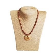 Pre-Columbian Design 24K Gold Plated Necklaces, Semi Precious Stones