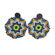 Round Beaded Earrings, Indigenous Made by Embera Women of Colombia