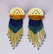 Indi (sun) Beaded Fringe Earrings with Gold