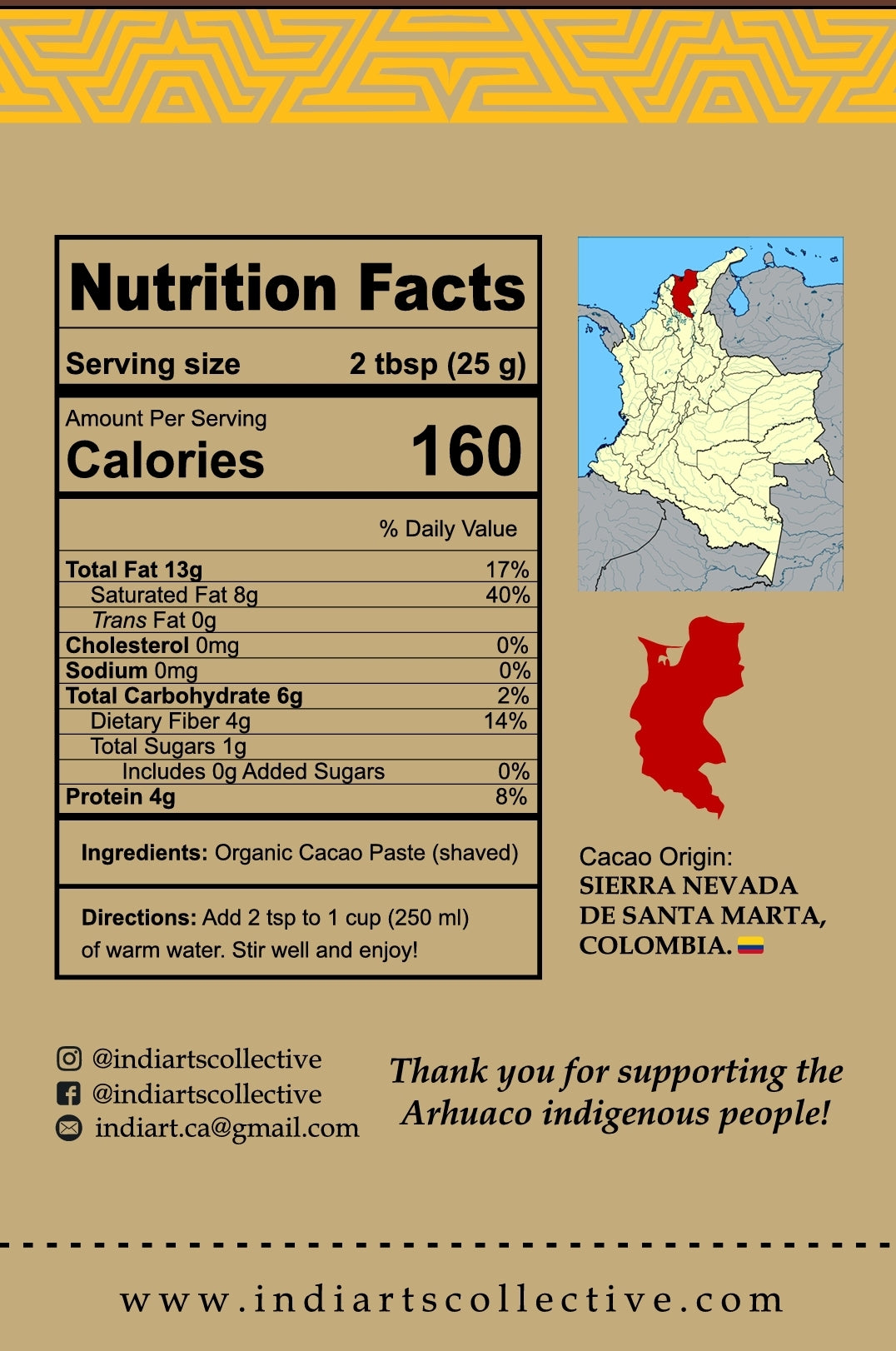 Ceremonial-Grade Cacao, Grated. Organic & Indigenous Grown