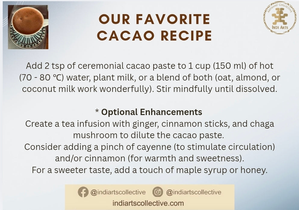 Ceremonial-Grade Cacao, Grated. Organic & Indigenous Grown