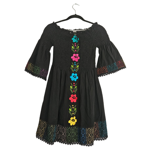 Cotton Embroidered Dress, Hand-stitched