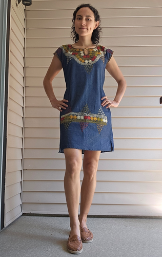 Linen Handstitched Dress