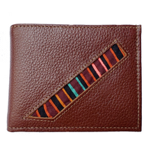 Men's Suede/Leather Wallets with Mola Decoration