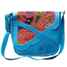 Leaf Inspired - Leather Purse With Mola Design