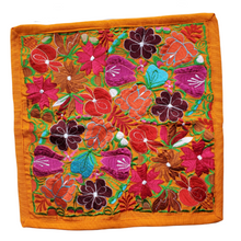 Embroidered Floral Pillow, Cushion Cover, Indigenous Design made in Mexico