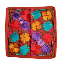 Embroidered Floral Pillow, Cushion Cover, Indigenous Design made in Mexico