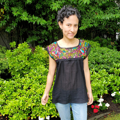 Mexican Blouse with Handstitched Decoration