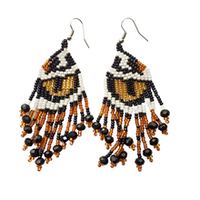 Fringe Beaded Earrings, indigenous made by Emberá