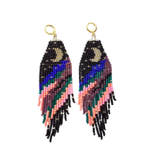 Fringe Beaded Earrings, indigenous made by Emberá