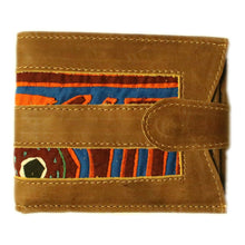 Unisex Leather Wallet Mola Decorated