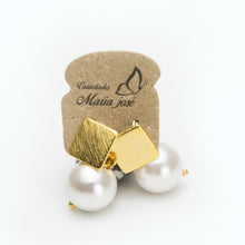 Pearl Earrings- Brass Coated