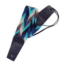 Blue wayuu guitar strap