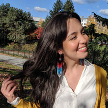 Fringe Beaded Earrings, indigenous made by Emberá