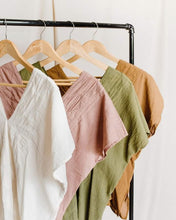 Unsized Cotton Blouse- short Sleeve, 100% Cotton & Natural Dyed