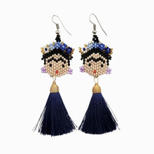 Frida Kahlo Beaded Earrings with Tassels
