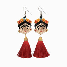 Frida Kahlo Beaded Earrings with Tassels