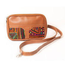 Tan leather fanny pack / small leather bag